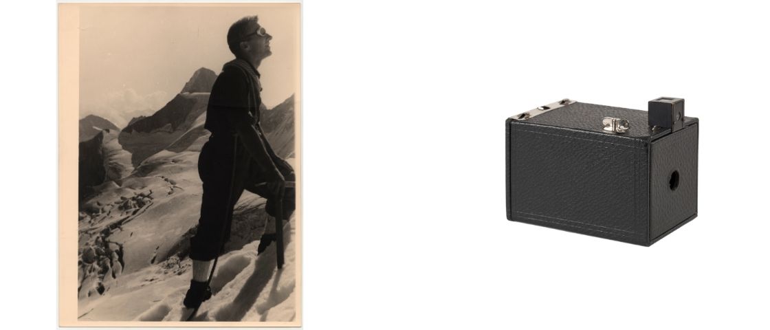 Appareil photo Brownie en bois et métal