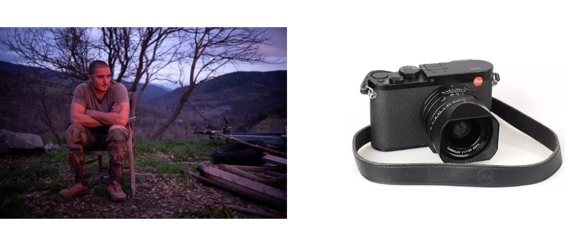 À gauche, De la série "Aux Armes etcetera" (2017-2021) (c) Jérémy Lempin    à droite appareil Leica Q (2016)