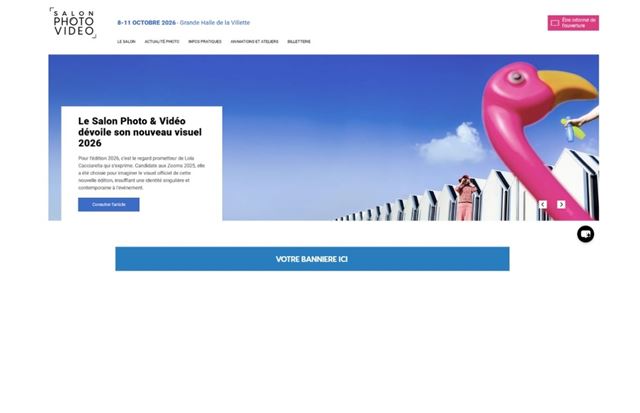 Home page du site internet du Salon de la Photo