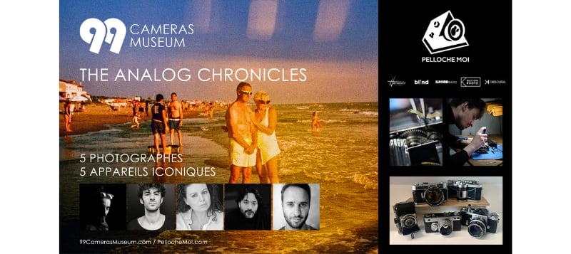 Infographie The analog Chronicles avec logo et photo de personnes ausface soleil
