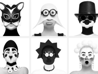 Six portraits de personnes portant des masques sur le visage