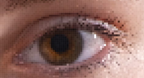 Oeil humain pixélisé