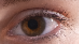 Oeil humain pixélisé